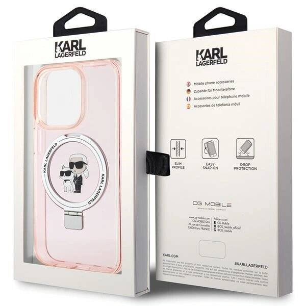 Karl Lagerfeld KLHMP15LHMRSKCP iPhone 15 Pro 6,1″ rosa/rosa Hardcase Ringständer Karl&Choupette-5