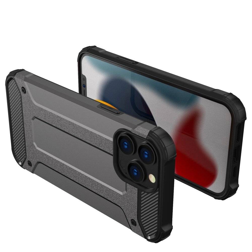 Hybrid Armor Hülle iPhone 14 Pro Max gepanzerte Hybridhülle blau-1