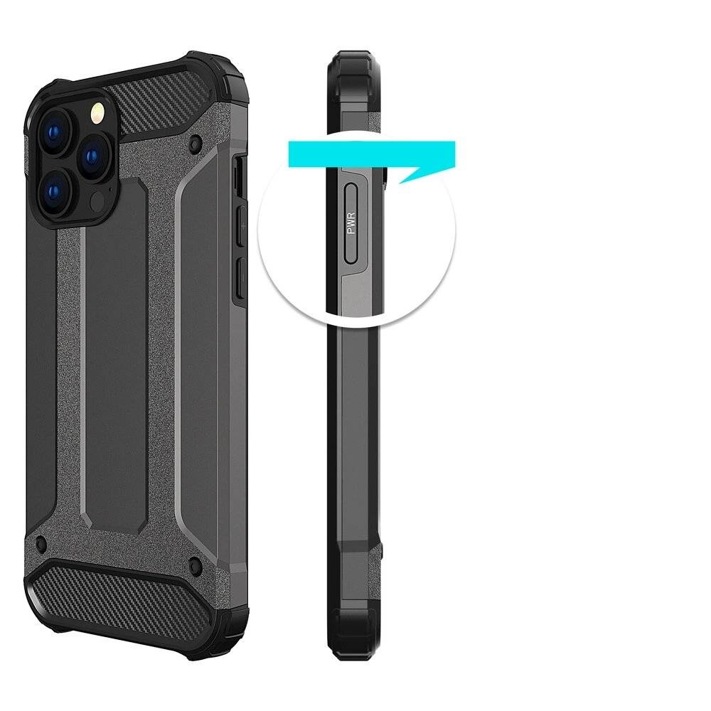 Hybrid Armor Hülle iPhone 14 Pro Max gepanzerte Hybridhülle blau-3
