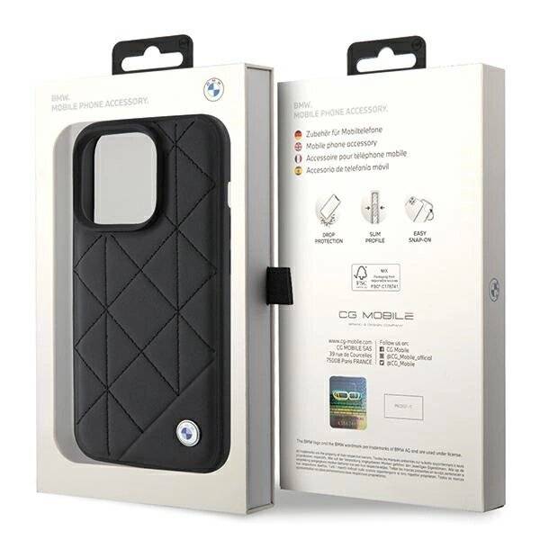 BMW Leder-Stepphülle iPhone 15 Pro Max – Schwarz-1