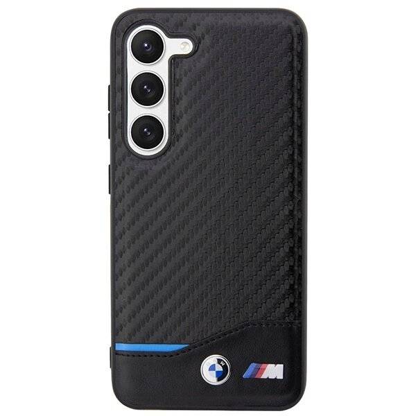BMW Leder Carbon Hülle Samsung Galaxy S23+ - schwarz-3