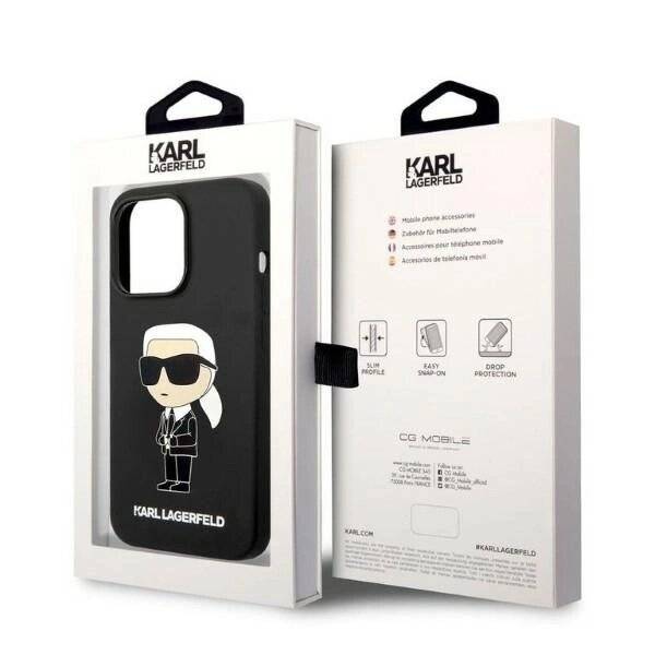 Karl Lagerfeld Silikon Ikonik Hülle iPhone 14 Pro – Schwarz-4