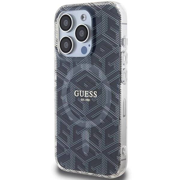 Guess IML GCube MagSafe Hülle iPhone 15 Pro Max – Schwarz-1