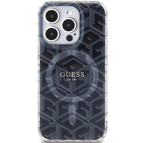 Guess IML GCube MagSafe Hülle iPhone 15 Pro Max – Schwarz-2