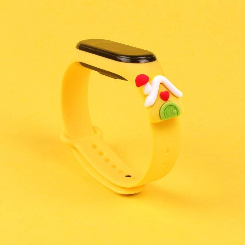 Preisbild für Strap Xmas Xiaomi Mi Band 5 / 6 Weihnachts-Silikonarmband Haus - Gelb