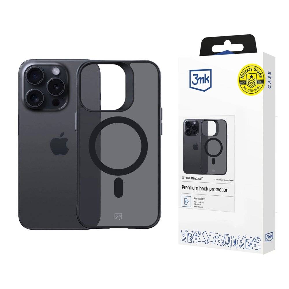 3mk Smoke MagCase Hülle MagSafe iPhone 15 Pro Max – durchscheinend-2