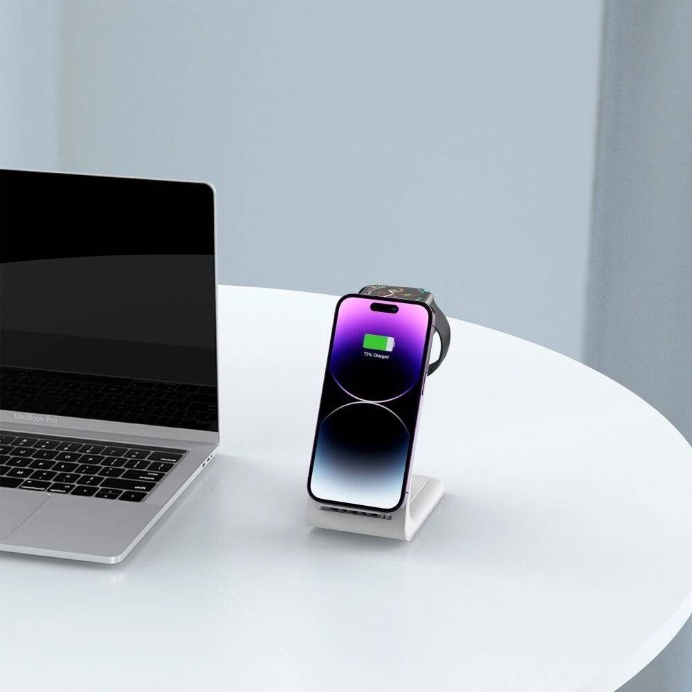 Tech-Protect QI15W-A36 3in1 Ladestation Apple - Weiß-3