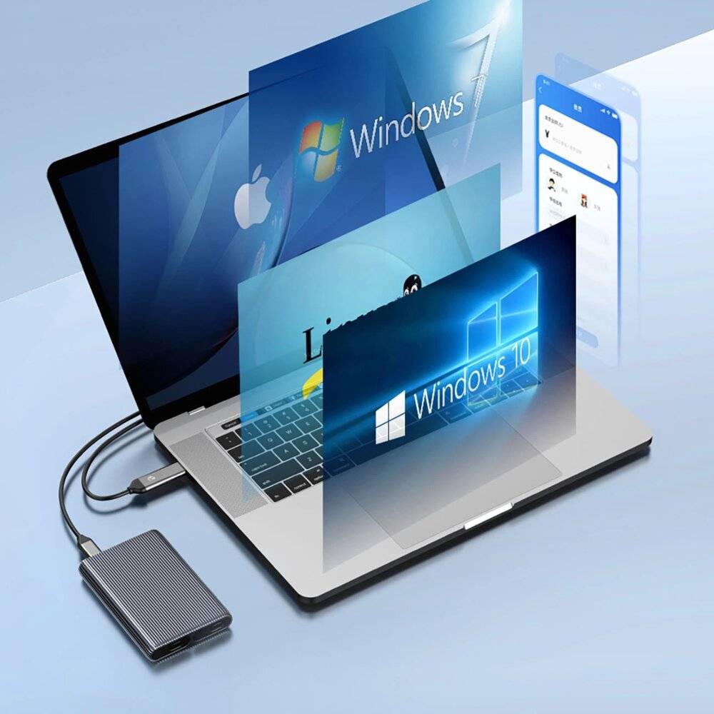 Orico AM2C3-2N Dual-Disk-Caddy zwei M.2 NVME USB-C 3.2 10Gb/s-Laufwerke - Grau-1