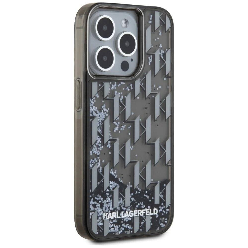 Karl Lagerfeld Liquide Glitter Monogram Gradient iPhone 15 Pro Max Hülle - Schwarz-3