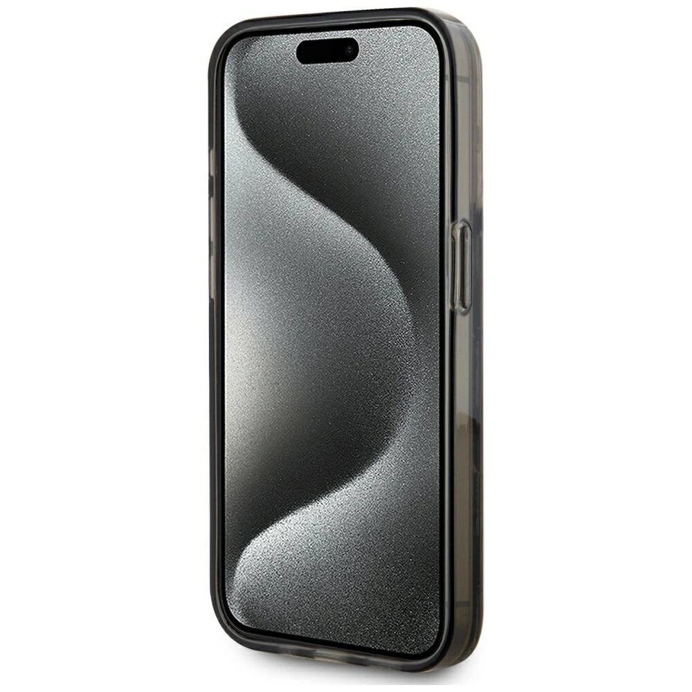 Karl Lagerfeld Liquide Glitter Monogram Gradient iPhone 15 Pro Max Hülle - Schwarz-4