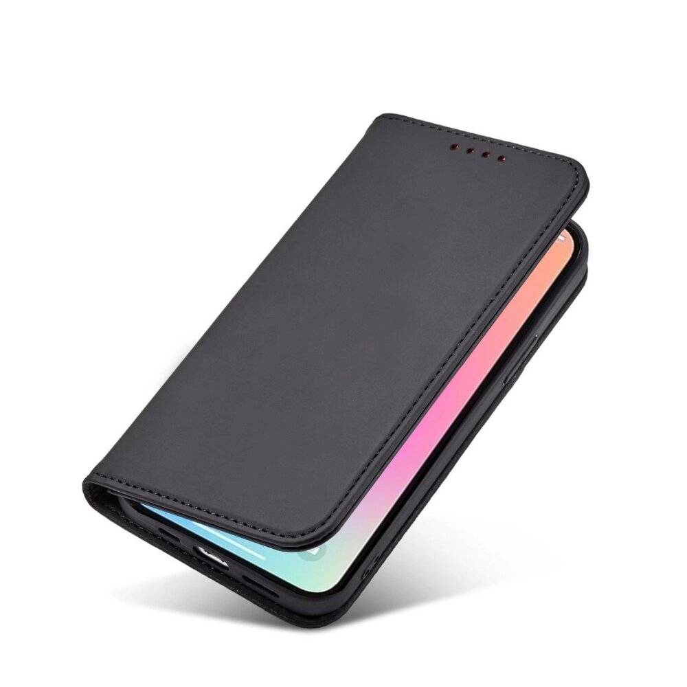 Magnet Card Case Hülle iPhone 14 Flip Cover Wallet Stand schwarz-4