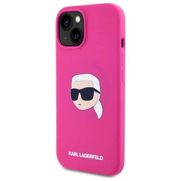 Karl Lagerfeld KLHMP15SSKHPPPLF iPhone 15 6,1″ Fuchsia/Fuchsia Hardcase Silikon Head Print-1