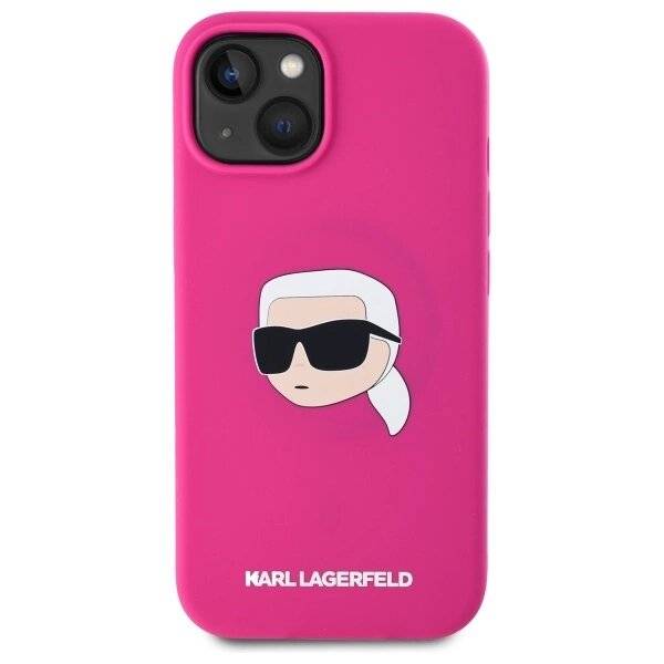 Karl Lagerfeld KLHMP15SSKHPPPLF iPhone 15 6,1″ Fuchsia/Fuchsia Hardcase Silikon Head Print-2