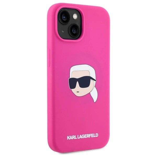 Karl Lagerfeld KLHMP15SSKHPPPLF iPhone 15 6,1″ Fuchsia/Fuchsia Hardcase Silikon Head Print-3