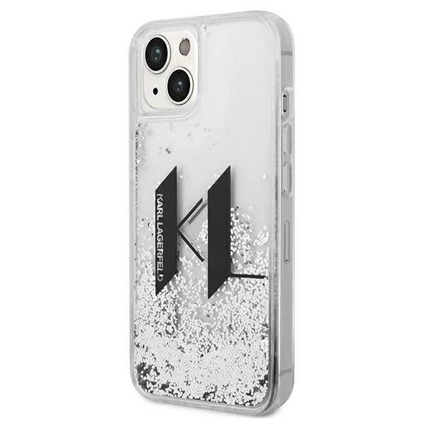 Karl Lagerfeld KLHCP14SLBKLCS iPhone 14 6.1" silber/silberne Hartschale Liquid Glitter Big KL-2