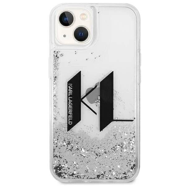 Karl Lagerfeld KLHCP14SLBKLCS iPhone 14 6.1" silber/silberne Hartschale Liquid Glitter Big KL-3
