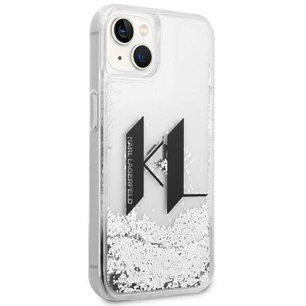 Karl Lagerfeld KLHCP14SLBKLCS iPhone 14 6.1" silber/silberne Hartschale Liquid Glitter Big KL-4