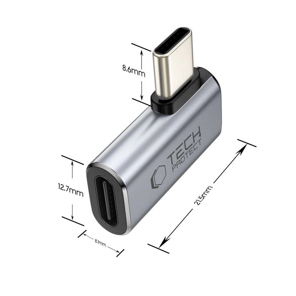 Preisbild für Tech-Protect Ultraboost AA01 USB-C Winkeladapter - Grau