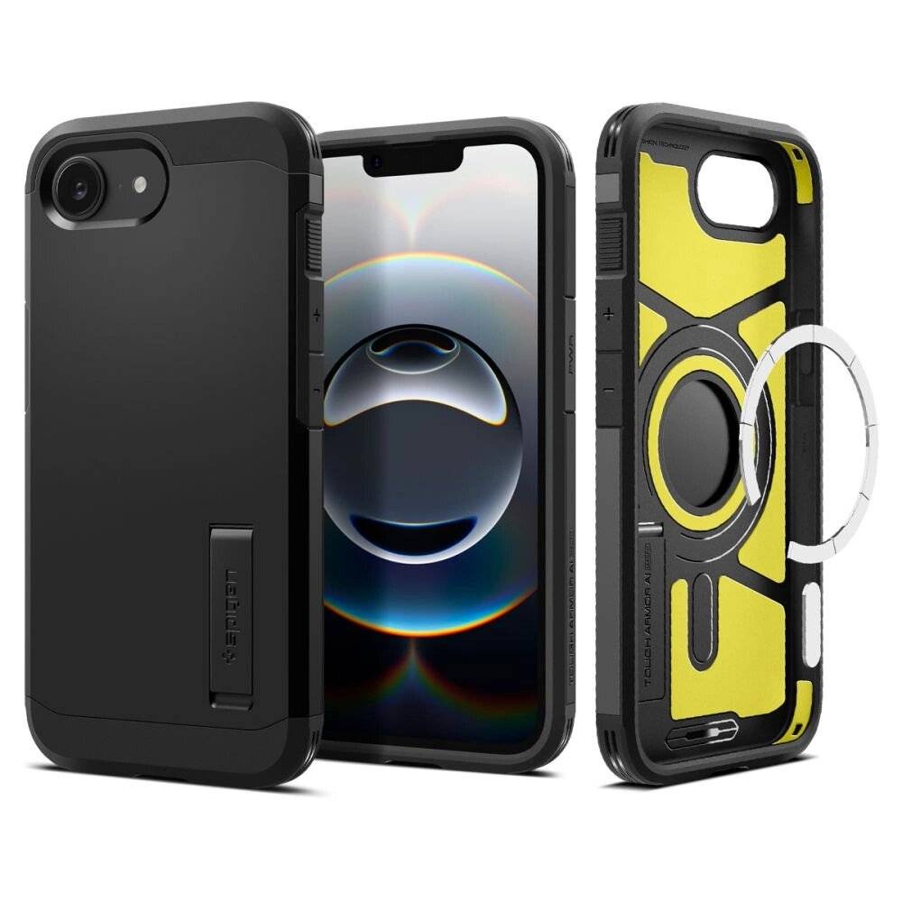 Spigen Tough Armor Case MagSafe iPhone 16e Ständer - Schwarz-5
