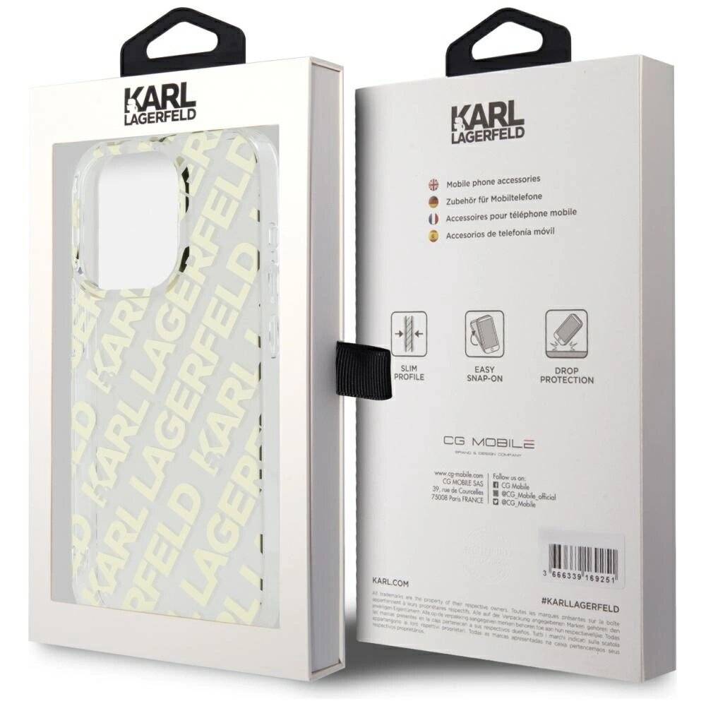 Karl Lagerfeld IML Fullover Logo Hülle iPhone 15 Pro – Gold-1
