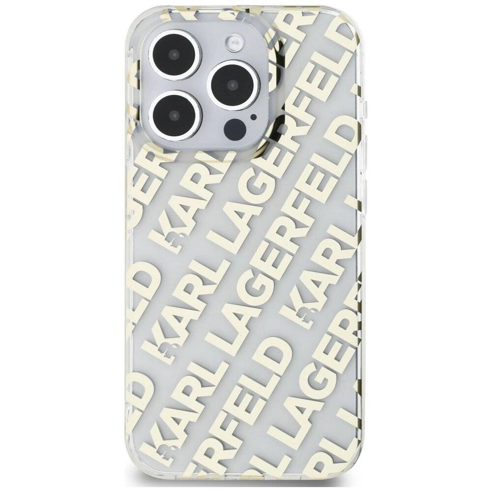 Karl Lagerfeld IML Fullover Logo Hülle iPhone 15 Pro – Gold-3