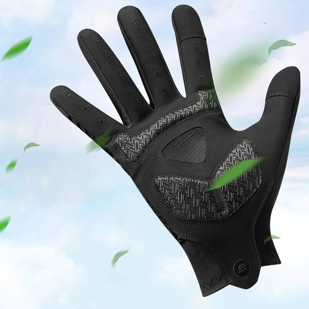 Rockbros Fahrradhandschuhe Frühling/Sommer/Herbst, Full, Größe: XXL - Schwarz-4