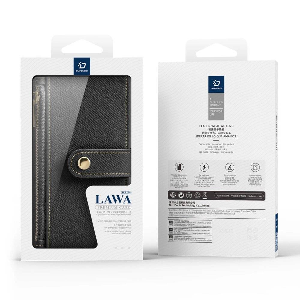 Dux Ducis Lawa Lederhülle iPhone 16 Pro - Schwarz-2