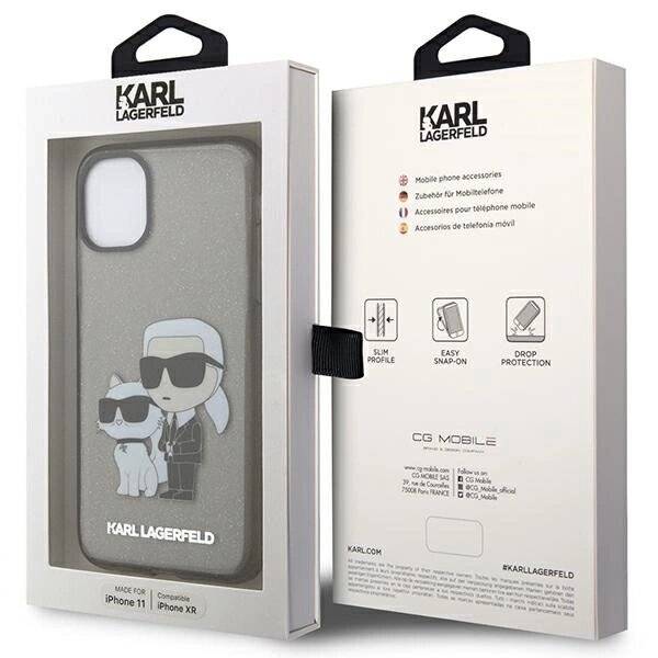Karl Lagerfeld KLHCN61HNKCTGK iPhone 11 / Xr 6.1″ schwarz/schwarz Hardcase Gliter Karl&Choupette-1