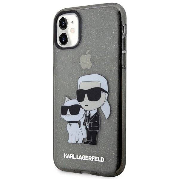 Karl Lagerfeld KLHCN61HNKCTGK iPhone 11 / Xr 6.1″ schwarz/schwarz Hardcase Gliter Karl&Choupette-2