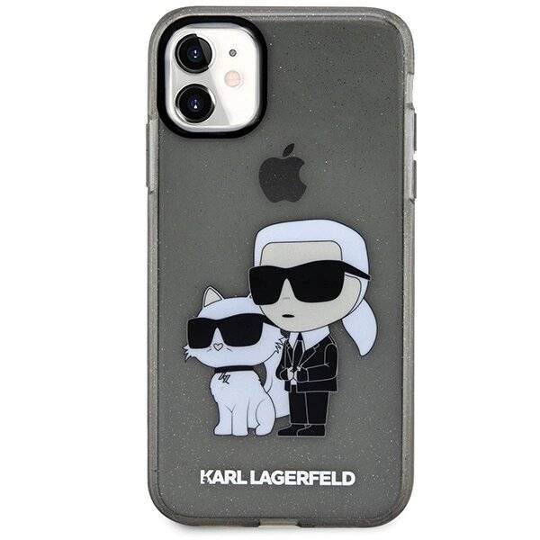 Karl Lagerfeld KLHCN61HNKCTGK iPhone 11 / Xr 6.1″ schwarz/schwarz Hardcase Gliter Karl&Choupette-3