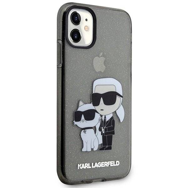 Karl Lagerfeld KLHCN61HNKCTGK iPhone 11 / Xr 6.1″ schwarz/schwarz Hardcase Gliter Karl&Choupette-4