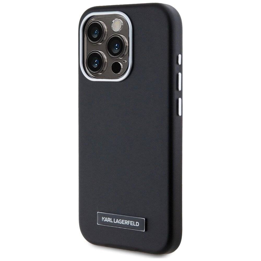 Karl Lagerfeld FW Metal Plate MagSafe iPhone 15 Pro Max Hülle - Schwarz-3