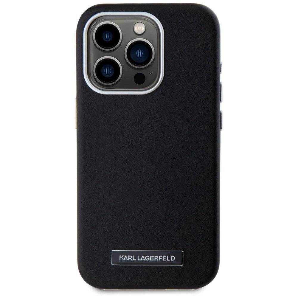 Karl Lagerfeld FW Metal Plate MagSafe iPhone 15 Pro Max Hülle - Schwarz-4