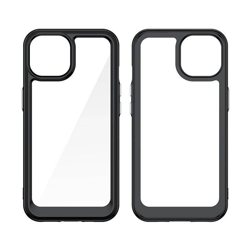iPhone 15 Plus Outer Space verstärkte Hülle flexiblem Rahmen – Rot-5