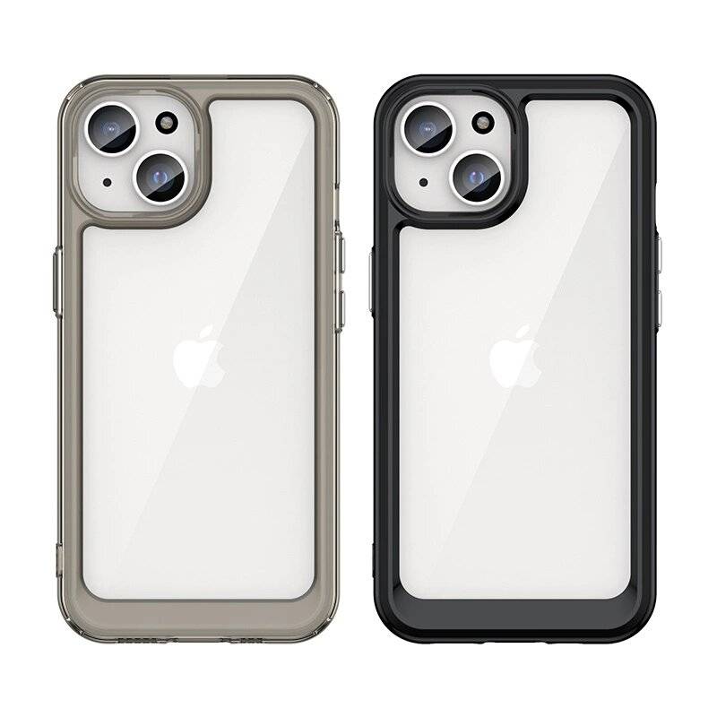 iPhone 15 Plus Outer Space verstärkte Hülle flexiblem Rahmen – Rot-2