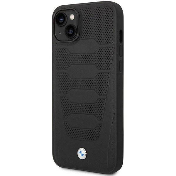 Hülle BMW BMHCP14S22RPSK iPhone 14 6.1″ schwarz/schwarz Ledersitze Muster-2