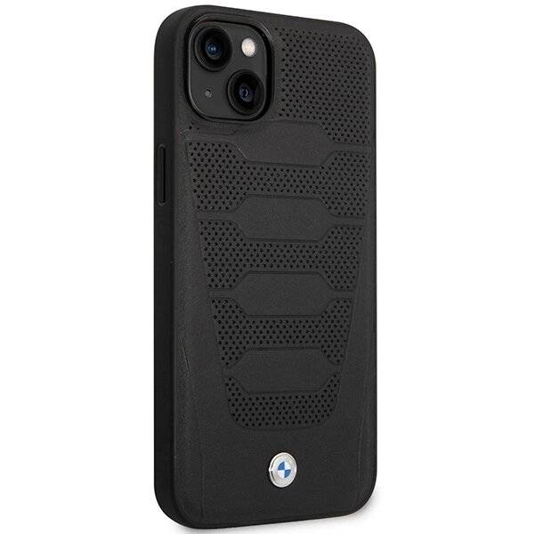 Hülle BMW BMHCP14S22RPSK iPhone 14 6.1″ schwarz/schwarz Ledersitze Muster-3