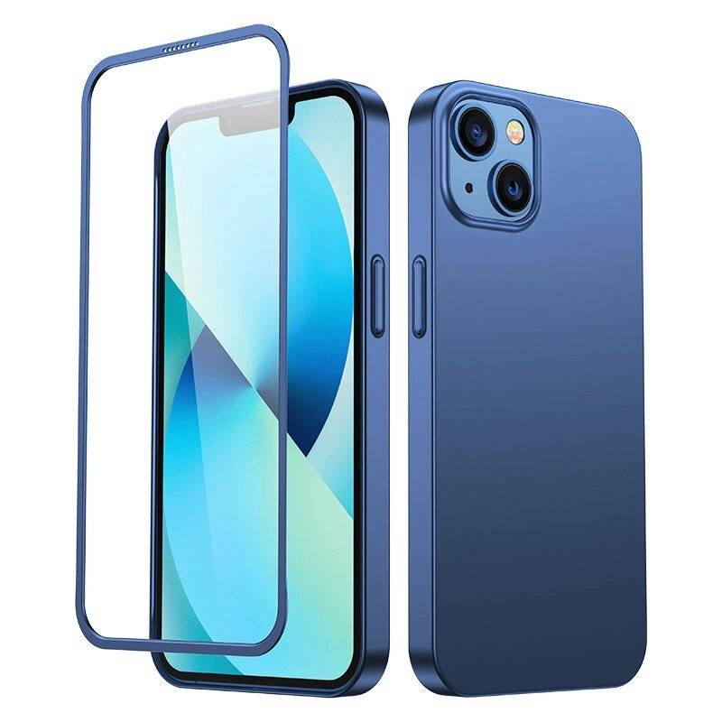 Joyroom 360 Full Case Cover iPhone 13 Back and Front + Tempered Glass blau JR-BP927-5
