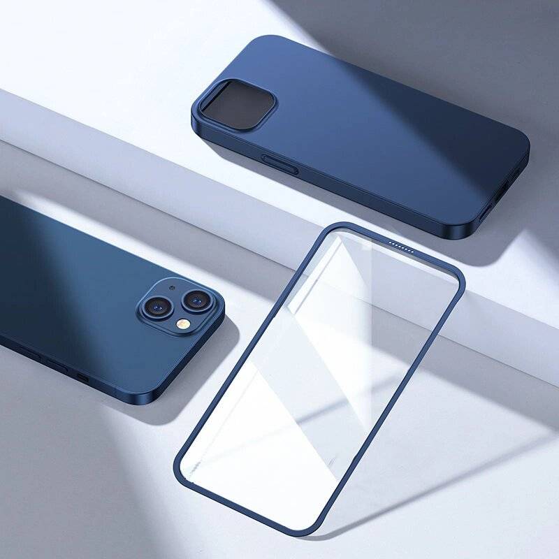 Joyroom 360 Full Case Cover iPhone 13 Back and Front + Tempered Glass blau JR-BP927-1