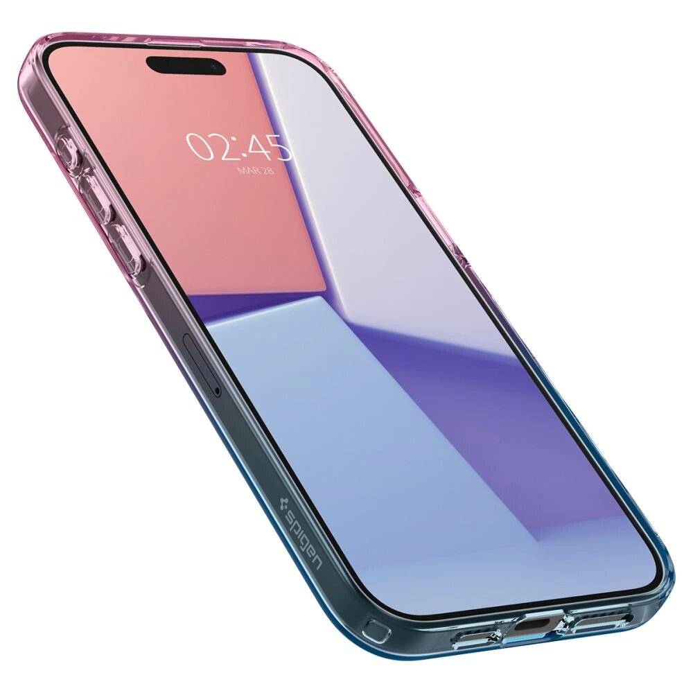 Spigen Liquid Crystal Hülle iPhone 15 Pro – Rosa Blau-3