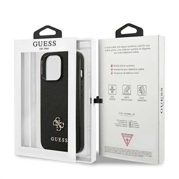 Guess Saffiano 4G Small Metal Logo Case iPhone 13 Pro / 6.1″ - Schwarz-1