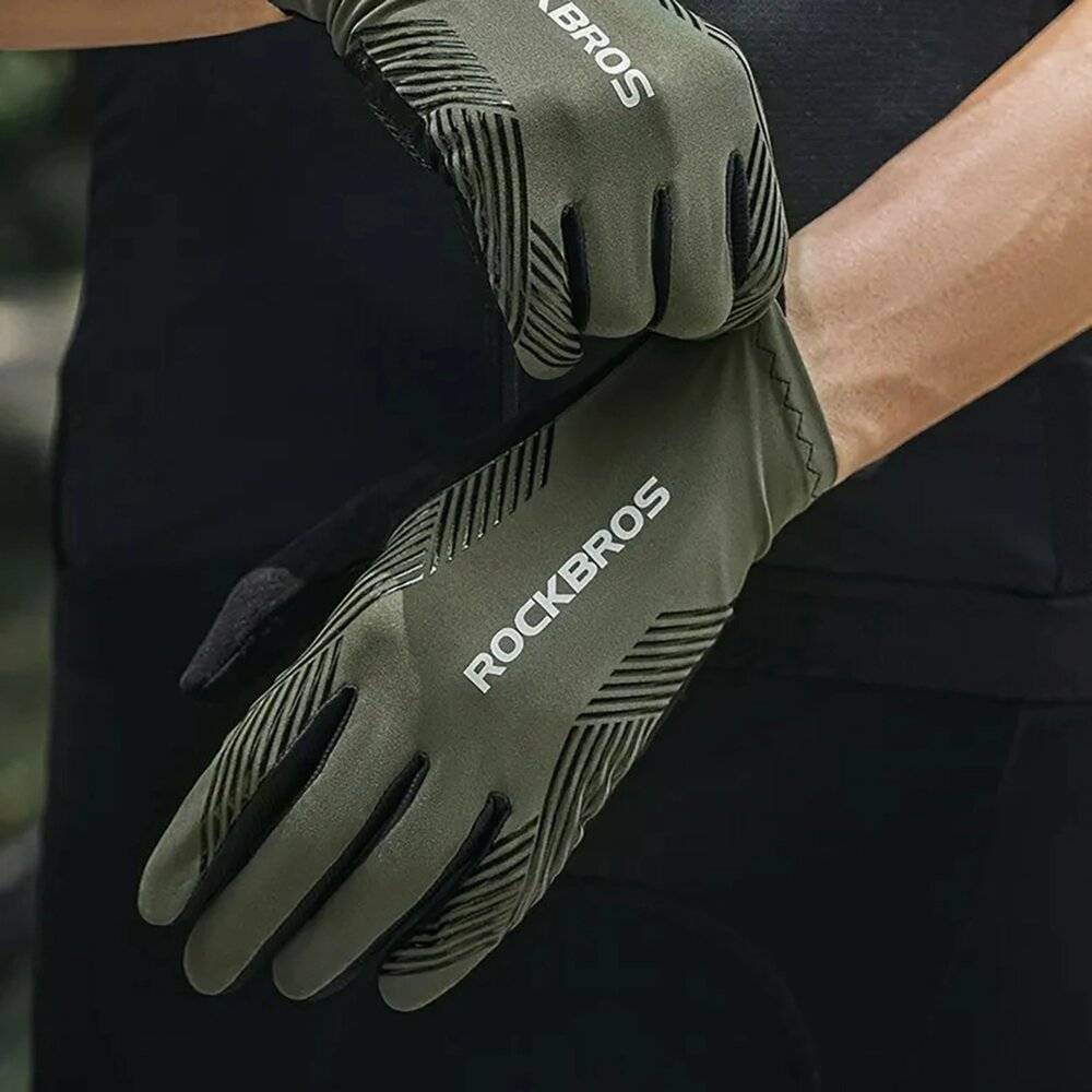 Rockbros 16110006003 stoßdämpfende Fahrradhandschuhe Größe L – Grün Schwarz-4