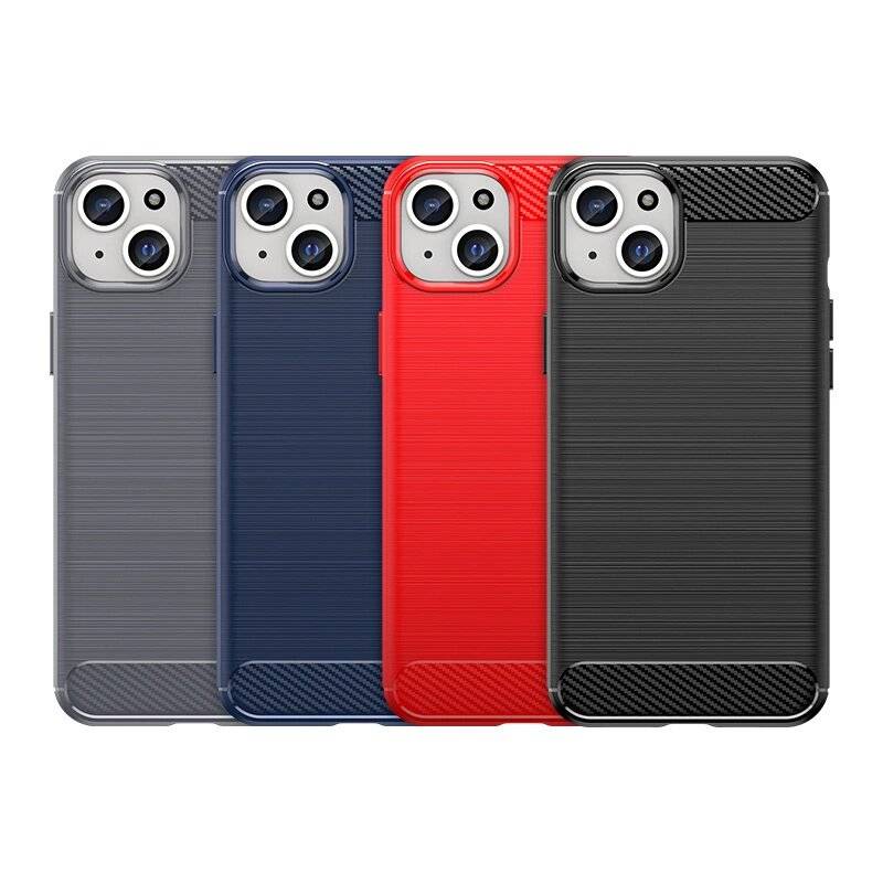 Flexible Carbon-Musterhülle iPhone 15 Plus Carbon Case – Blau-1