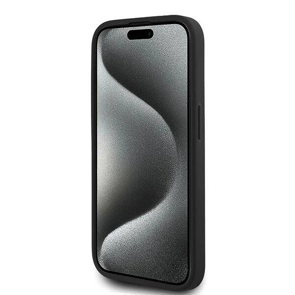 Karl Lagerfeld Diagonal Quilted Script Hülle iPhone 15 Pro Max – Schwarz-4