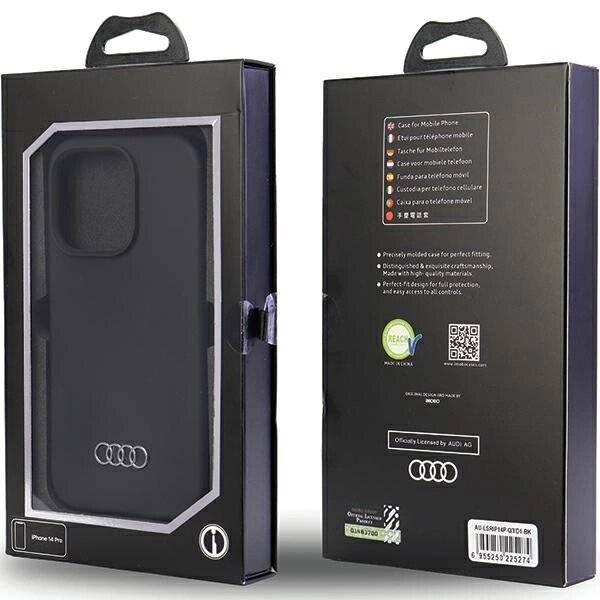 Audi Silikonhülle iPhone 14 Pro 6,1″ schwarz/schwarz Hardcase AU-LSRIP14P-Q3/D1-BK-2