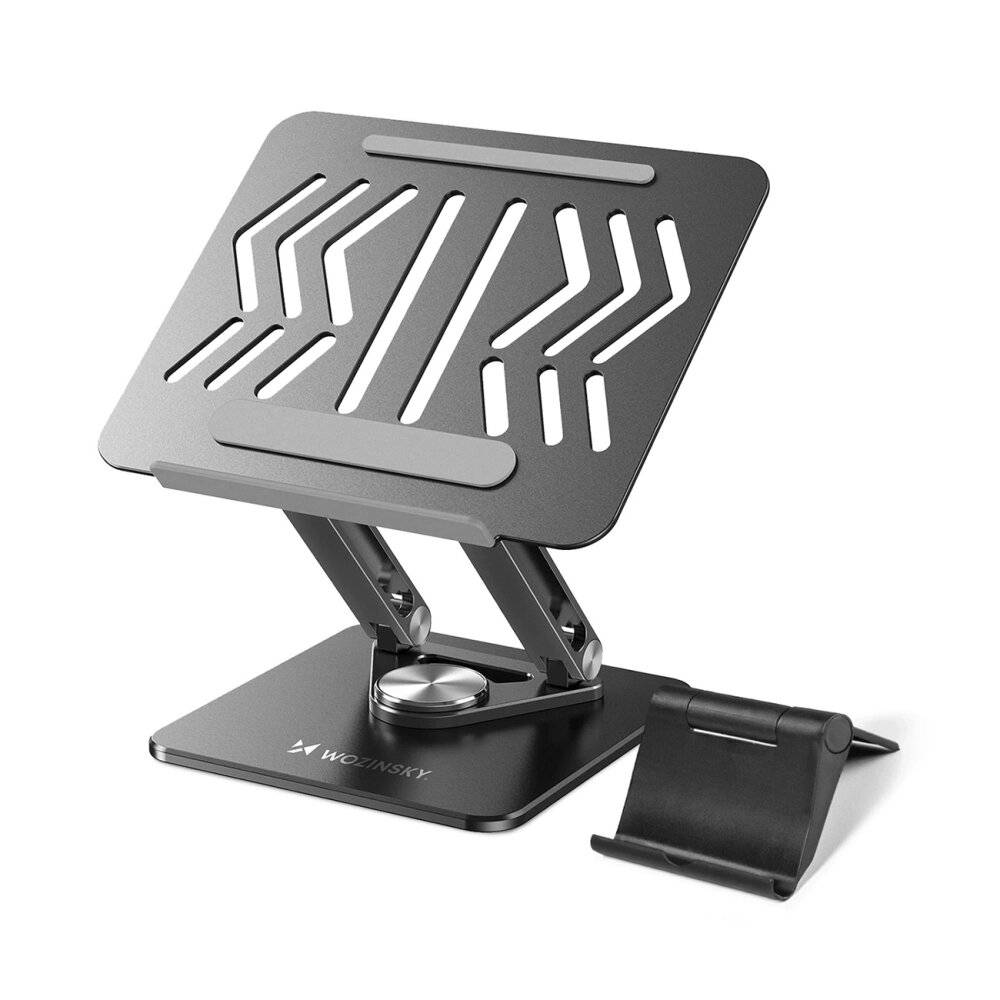 Wozinsky WRS-CPY84SB 360-Laptopständer Aluminium + Gratis! Smartphone-Ständer – schwarz-5
