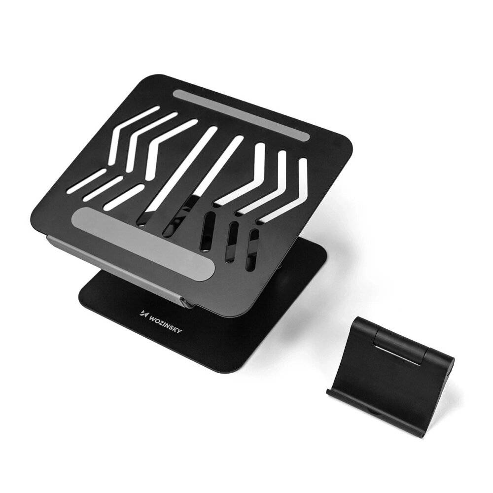 Wozinsky WRS-CPY84SB 360-Laptopständer Aluminium + Gratis! Smartphone-Ständer – schwarz-3