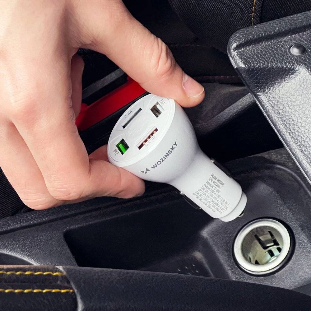 Wozinsky WCCAW 50W 4x USB-A QC Autoladegerät - Weiß-4
