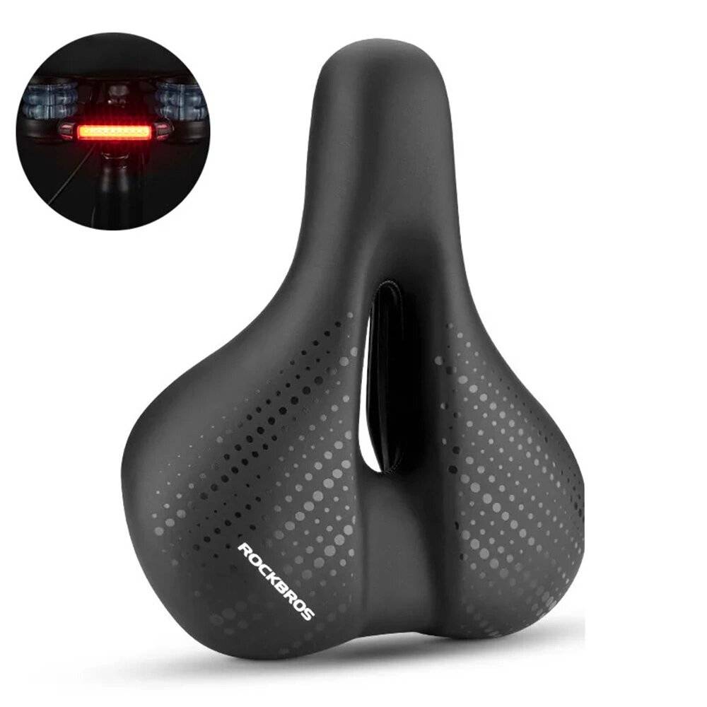 Rockbros 38218916002 MTB Fahrradsattel + Lampe - Schwarz-4