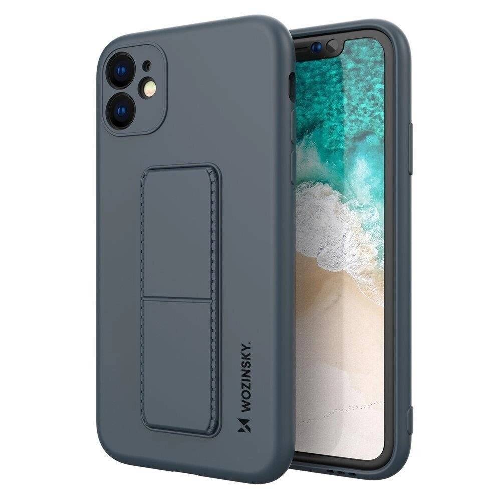 Wozinsky Kickstand Case Silikonhülle Ständer iPhone 11 Pro Max marineblau-5